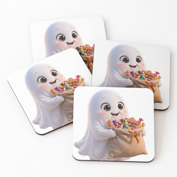 Item preview, Cute Ghost Holding Bag Of Halloween Candy designed and sold by Artistprinter.
