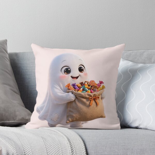 Item preview, Cute Ghost Holding Bag Of Halloween Candy designed and sold by Artistprinter.