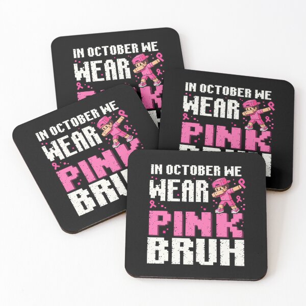 Item preview, October We Wear Pink Bruh Pixel Breast Cancer Awareness Boys designed and sold by SEINENGAPPI12.
