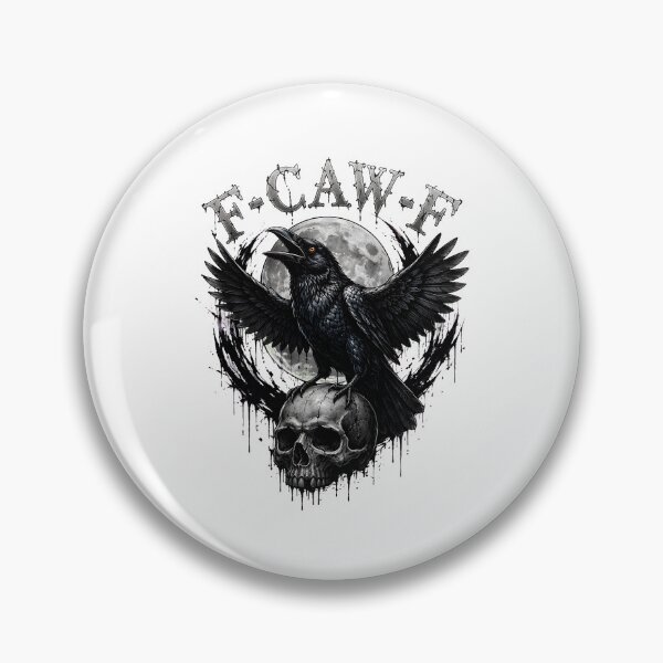Item preview, f-caw-f black crow moon vintage retro halloween dark humor designed and sold by hugoinkcoast.