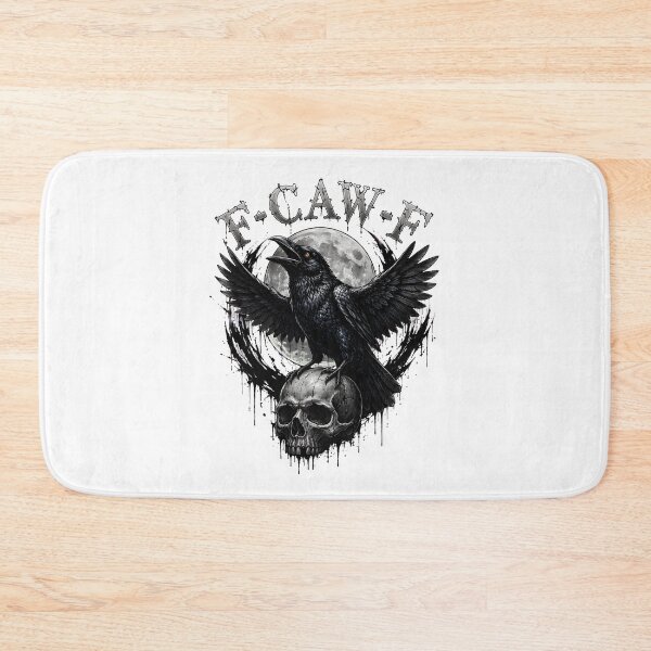 Item preview, f-caw-f black crow moon vintage retro halloween dark humor designed and sold by hugoinkcoast.