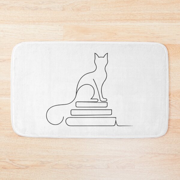 Item preview, Black Cat Reading Book Minimalist Literary Art designed and sold by Ikochane.