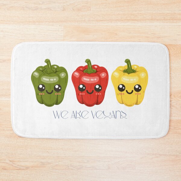 Item preview, Cute Bell Peppers We Are Vegans - Funny Kawaii Vegetable Art designed and sold by poonzapoon.