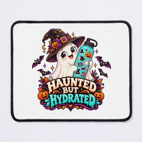 Item preview, Haunted But Hydrated Halloween Design, Cute Ghost Water Bottle, Spooky Halloween Shirt designed and sold by Pixanova.