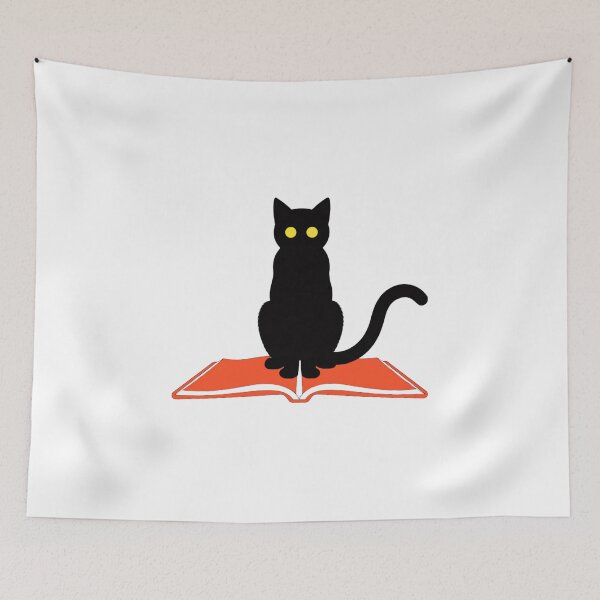 Item preview, Mysterious Black Cat Reading a Book designed and sold by Ikochane.