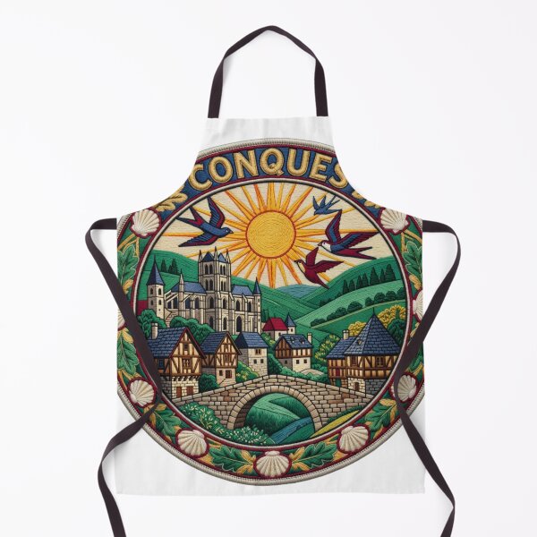 Item preview, Conques France Pilgrimage Village Abbey Embroidered Patch Sticker designed and sold by Imaginarium of Chaos falcon88 .