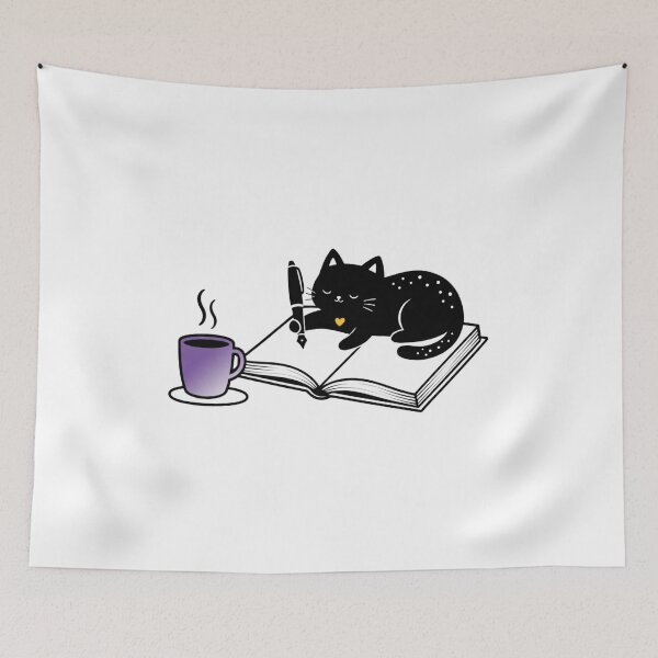 Item preview, Black Cat Book Lover Dark Literary Aesthetic designed and sold by Ikochane.