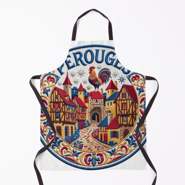 Item preview, Perouges France Medieval Hilltop Town Embroidered Patch Sticker designed and sold by Imaginarium of Chaos falcon88 .