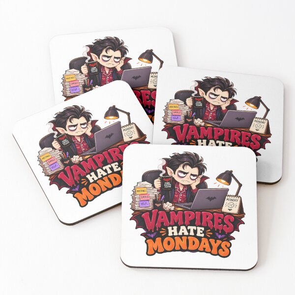 Item preview, Vampires Hate Mondays Halloween Design, Funny Coffee Vampire, Monday Humor, Spooky Office Design designed and sold by Pixanova.