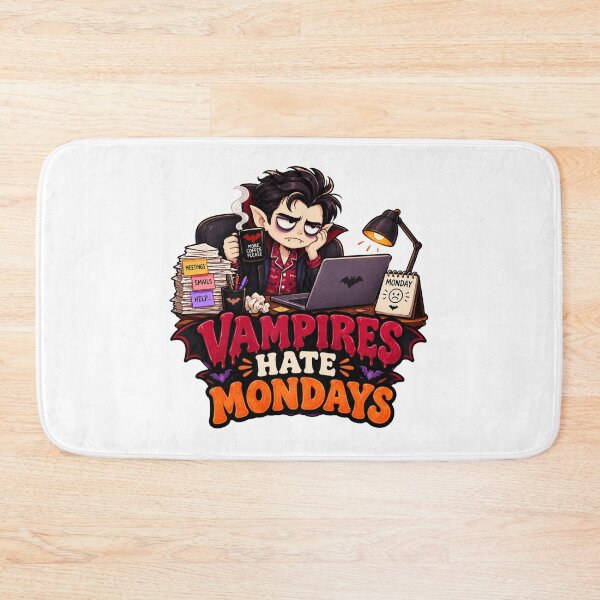 Item preview, Vampires Hate Mondays Halloween Design, Funny Coffee Vampire, Monday Humor, Spooky Office Design designed and sold by Pixanova.