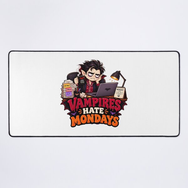 Item preview, Vampires Hate Mondays Halloween Design, Funny Coffee Vampire, Monday Humor, Spooky Office Design designed and sold by Pixanova.