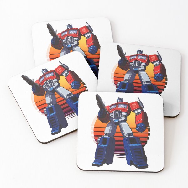 Item preview, Red And Blue Giant Hero Robot Holding Cannon Gun Before Striped Sun designed and sold by HeloisCharrette.