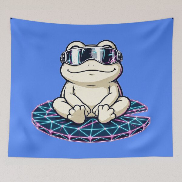 Item preview, Holographic Frog Synthwave Retro Future designed and sold by KungPowUnicorn.