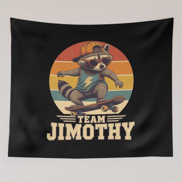 Item preview, team jimothy raccoon retro sunset vintage designed and sold by SketchDrSketch.