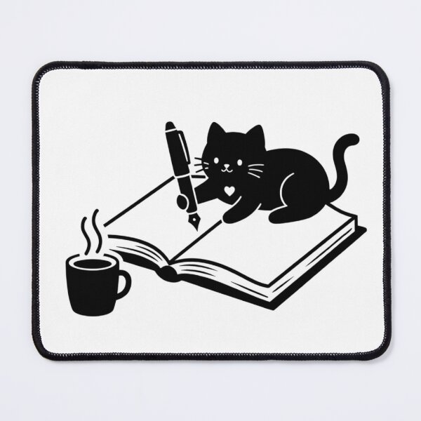 Item preview, Black Cat Reader Minimalist Bookish Design designed and sold by Ikochane.