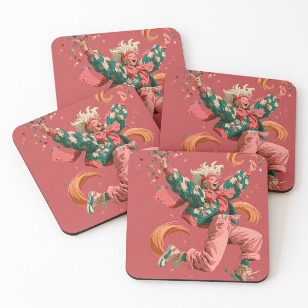 Item preview, Energetic Blonde Character in Floral Jacket designed and sold by colorful-white.