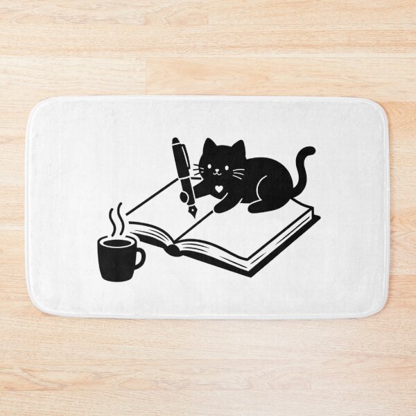 Item preview, Black Cat Reader Minimalist Bookish Design designed and sold by Ikochane.