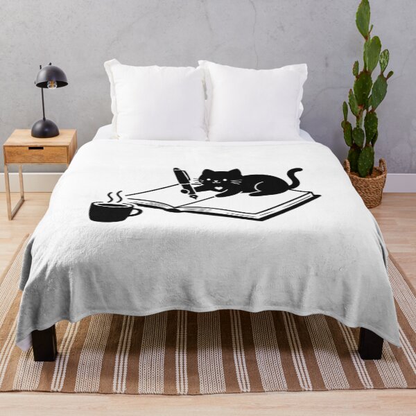 Item preview, Black Cat Reader Minimalist Bookish Design designed and sold by Ikochane.
