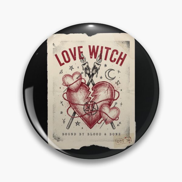 Item preview, Lovewitch Bound Heart Halloween Design Graphic Tee v8 designed and sold by DarylWelsh2024.