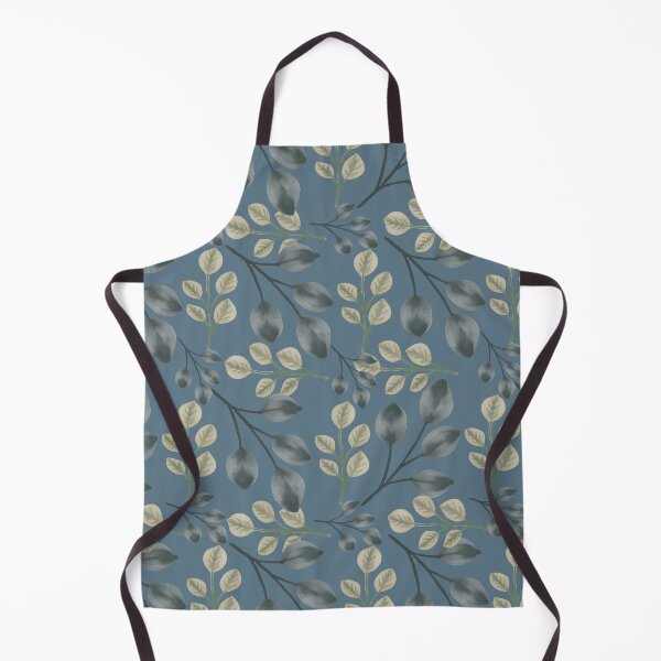 Item preview, Botanical Foliage Dusty Muted Blue Seamless Pattern Art designed and sold by ​Jyoti Digital Artist.
