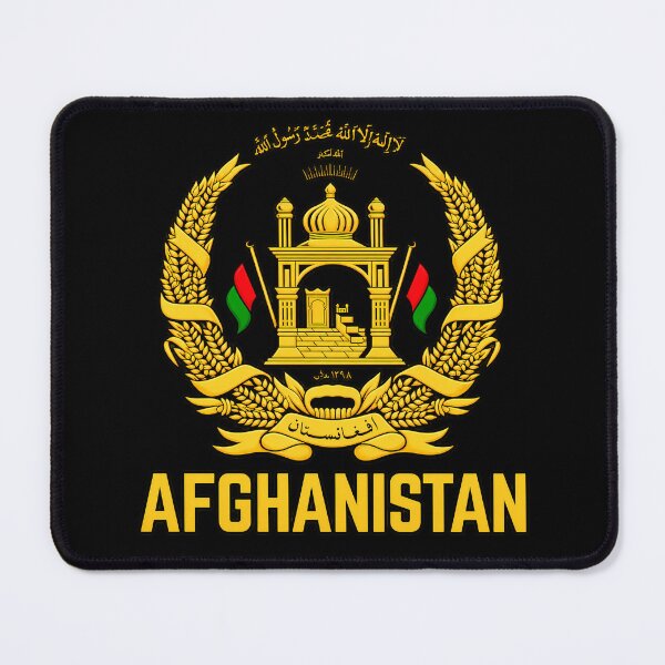 Item preview, Golden Afghanistan Emblem with Waving Flags designed and sold by pmjv-csv.