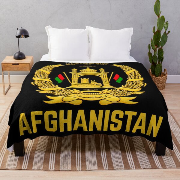 Item preview, Golden Afghanistan Emblem with Waving Flags designed and sold by pmjv-csv.