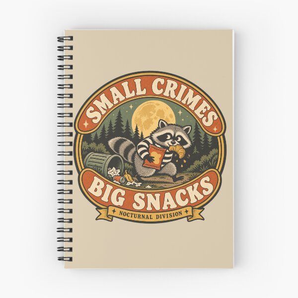 Item preview, Small Crimes Big Snacks Funny Raccoon Retro Park Badge designed and sold by Fanverse Merchandise.