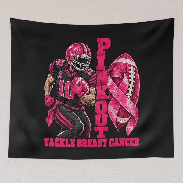 Item preview, Football Pink Out Tackle Breast Cancer Shirts Men Boys Kids designed and sold by CarlaKaise.