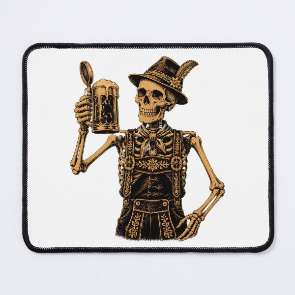 Item preview, Oktoberfest Skeleton Lederhosen Peace Funny German Men Women designed and sold by SketchDrSketch.