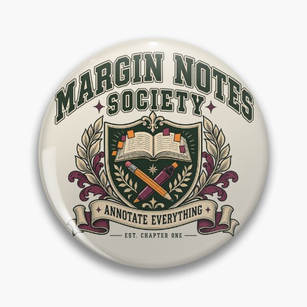 Item preview, Margin Notes Society Book Annotation Club Retro Collegiate designed and sold by Fanverse Merchandise.