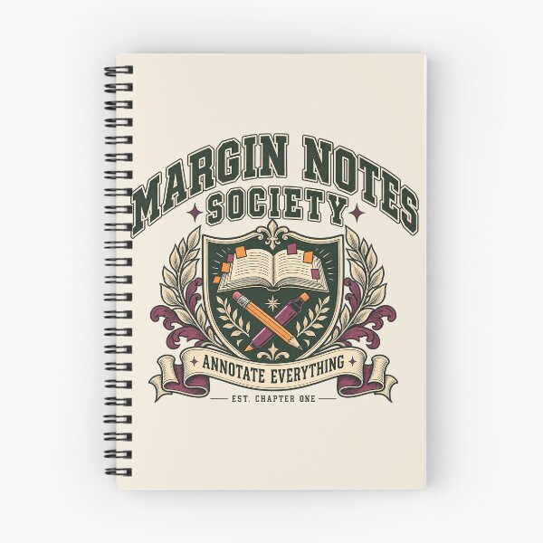 Item preview, Margin Notes Society Book Annotation Club Retro Collegiate designed and sold by Fanverse Merchandise.
