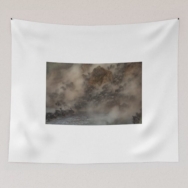 Item preview, Wildebeest in the dust at the Mara River in Kenya designed and sold by Ingo Gerlach.