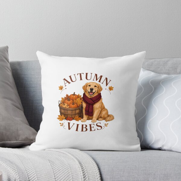 Item preview, Cute Golden Retriever Autumn Vibes Pumpkin Basket Art designed and sold by Créative touche .