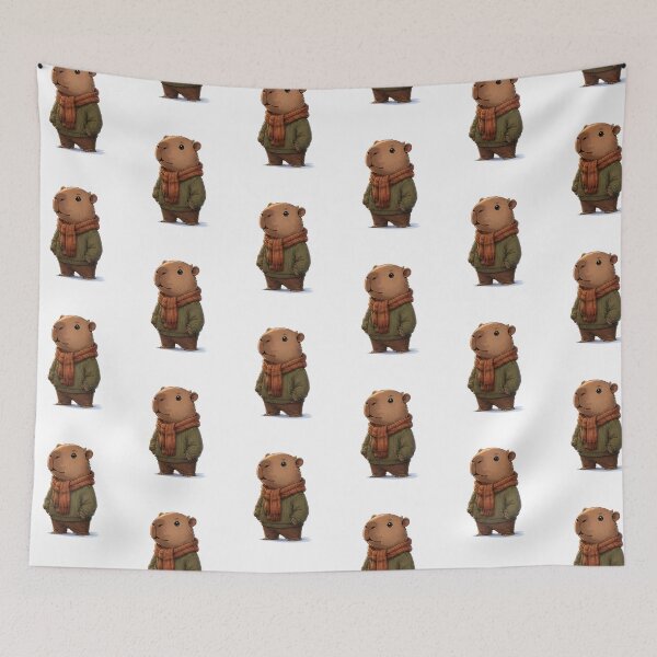 Item preview, Cozy Fall Capybara – Autumn Animal Gift designed and sold by Icareis-Studios.