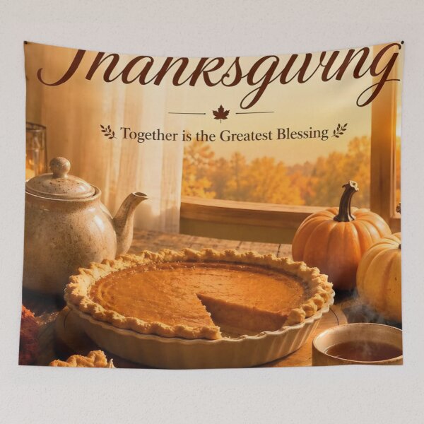 Item preview, Happy Thanksgiving Pumpkin Pie Cozy Autumn Greeting designed and sold by LYAN-STORE.