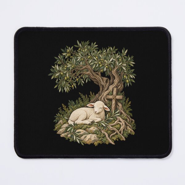 Item preview, Lamb Beneath Ancient Olive Cross designed and sold by haitrieuic96.
