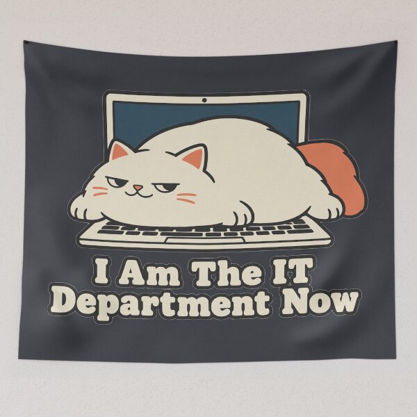Item preview, I Am The IT Department Now Liquid Cat Meme designed and sold by KungPowUnicorn.