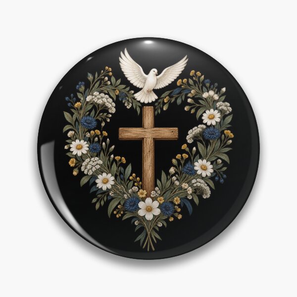 Item preview, Floral Heart Cross Peace Dove designed and sold by haitrieuic96.