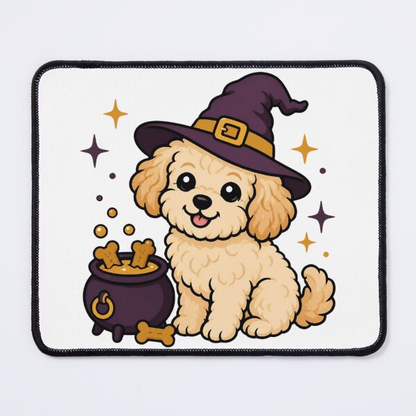Item preview, Cute Wizard Maltipoo Dog In Witch Hat Halloween Sticker Art designed and sold by wildsilencee.