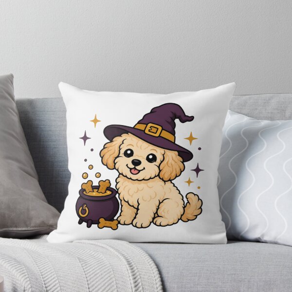 Item preview, Cute Wizard Maltipoo Dog In Witch Hat Halloween Sticker Art designed and sold by wildsilencee.