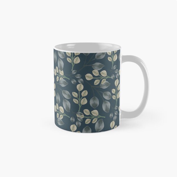 Item preview, Botanical Foliage Slate Blue Seamless Pattern Art designed and sold by ​Jyoti Digital Artist.