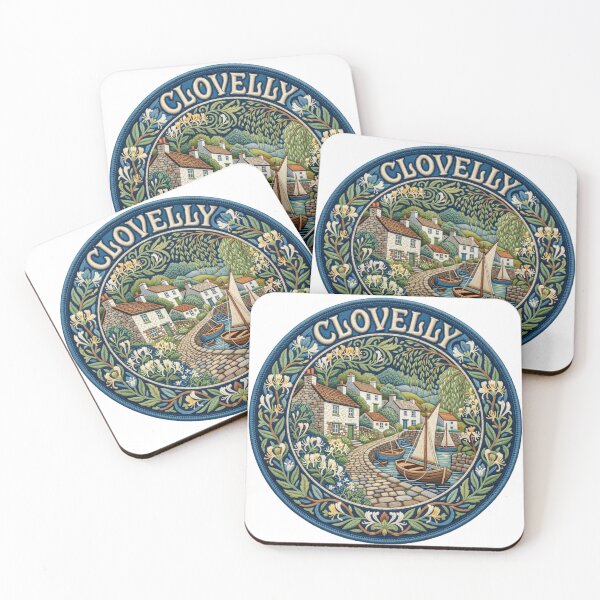 Item preview, Clovelly England Devon Fishing Village Embroidered Patch Sticker designed and sold by Imaginarium of Chaos falcon88 .