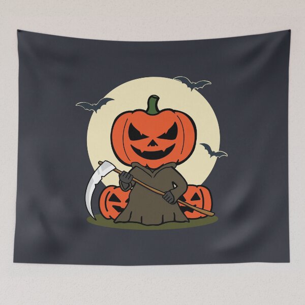 Item preview, Halloween Pumpkin Grim Reaper designed and sold by SpaceAlienTees.