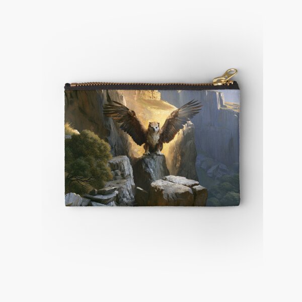 Item preview, A fierce Griffin perched atop towering cliffs overlooking a vast kingdom, Fantasy & Mythological Creatures designed and sold by CDC40.