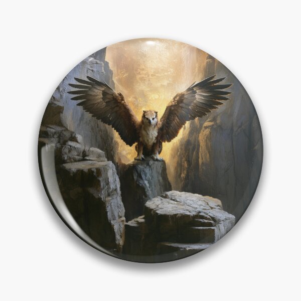 Item preview, A fierce Griffin perched atop towering cliffs overlooking a vast kingdom, Fantasy & Mythological Creatures designed and sold by CDC40.