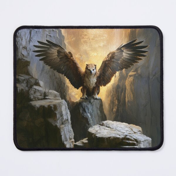 Item preview, A fierce Griffin perched atop towering cliffs overlooking a vast kingdom, Fantasy & Mythological Creatures designed and sold by CDC40.
