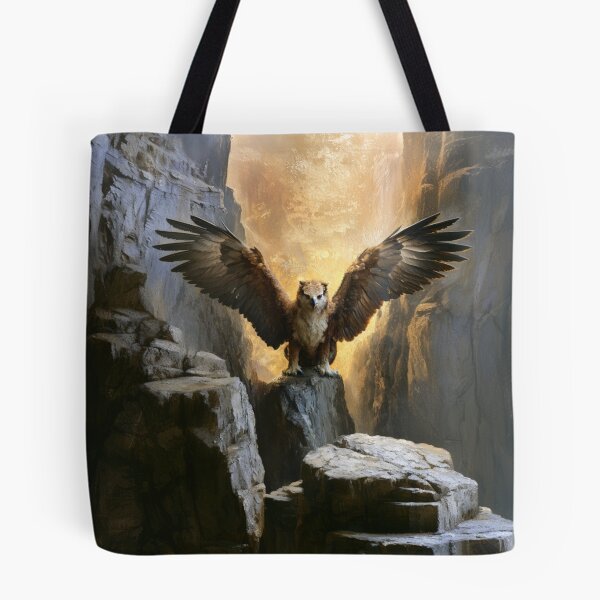 Item preview, A fierce Griffin perched atop towering cliffs overlooking a vast kingdom, Fantasy & Mythological Creatures designed and sold by CDC40.