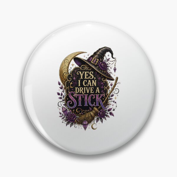 Item preview, yes i can drive a stick witch hat broom halloween  designed and sold by SketchDrSketch.