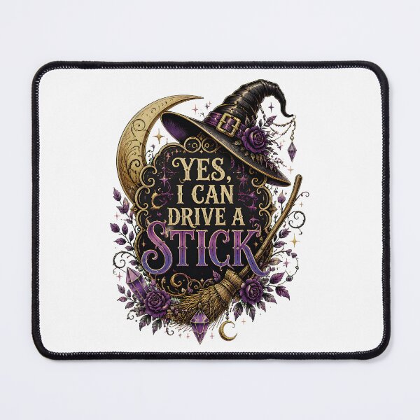 Item preview, yes i can drive a stick witch hat broom halloween  designed and sold by SketchDrSketch.
