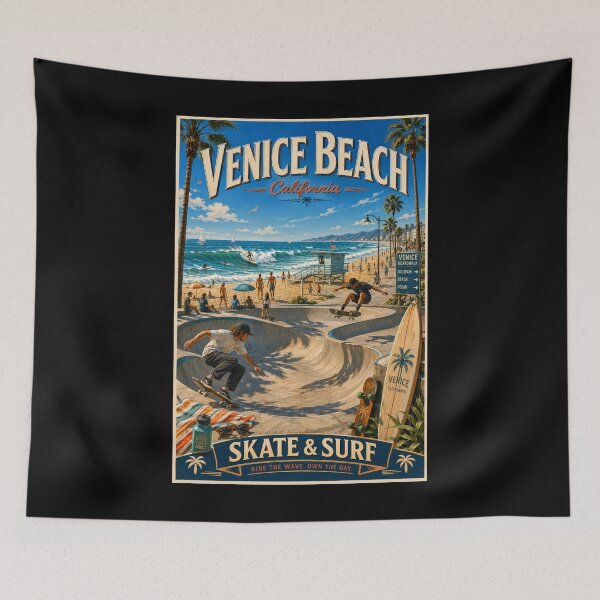 Item preview, Venice Beach California Travel Poster– Skate & Surf designed and sold by Dikshant Goyal.